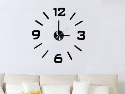 Reloj de pared con números adhesivos