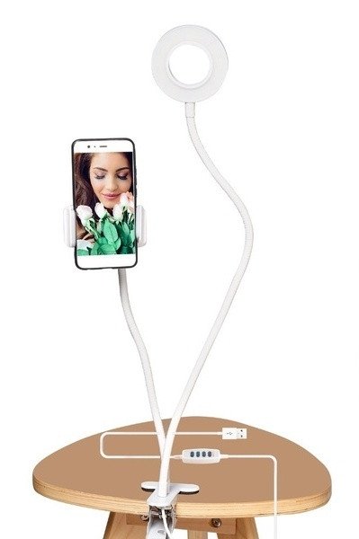 Soporte de móvil + aro de luz LED
