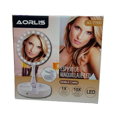 Espejo de maquillaje LED
