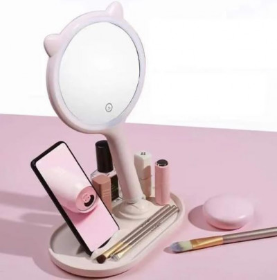 Espejo de mano con luz y base Ref. 13653