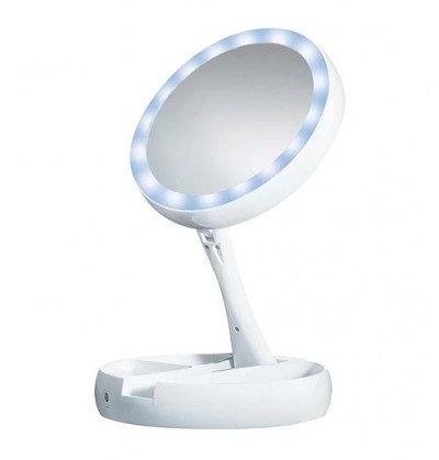 Espejo de mesa plegable con luz