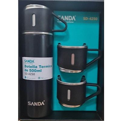 Botella térmica 500 ml + tazas