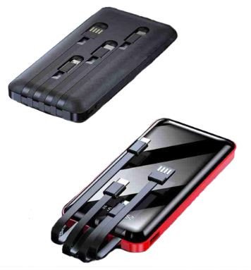 Batería externa 10000 mAh con cables incluidos