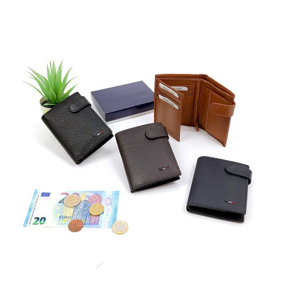 Cartera de piel vertical con botón KTIF-11