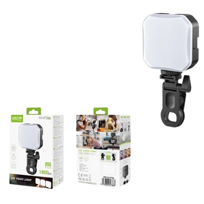 Luz con pinza para móvil o cámara