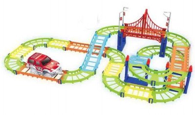 Pista de juguete para armar con coche