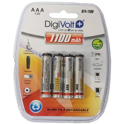 Pilas recargables AAA 1100 mAh