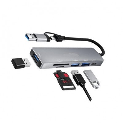 Regleta USB con lector de tarjetas