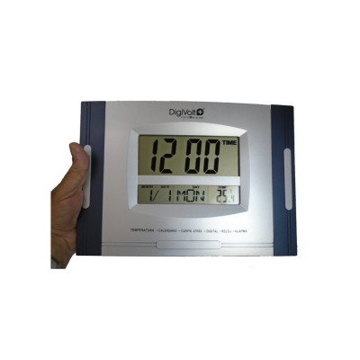 Reloj digital de pared rectangular con fecha