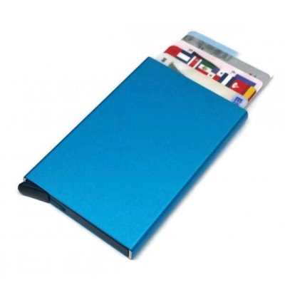 Tarjetero automático metálico