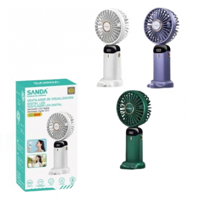 Ventilador recargable con pantalla digital SD-6608