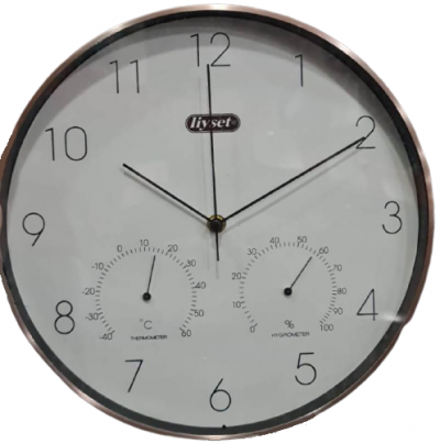 Reloj de pared con termómetro y higrómetro