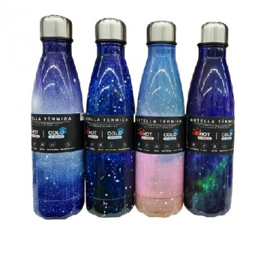 Botella térmica estampado galaxia