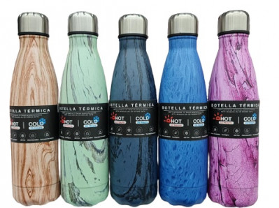 Botella térmica estampado mármol