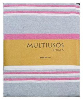 Manta multiusos gris/rosa grande