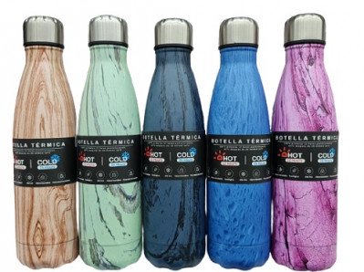 Botella térmica estampado mármol