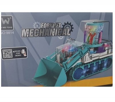 Excavadora con luces discoteca